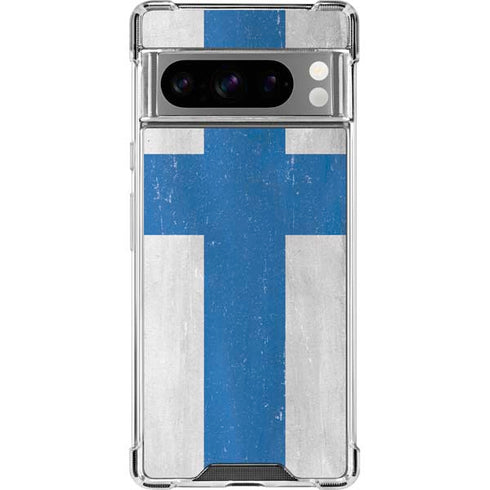 Finland Flag Distressed Google Pixel 8 Pro Clear Case